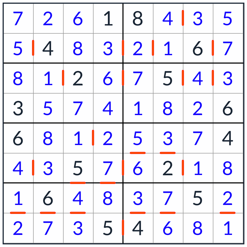 Anti-King Consecutive Sudoku 8x8 solution