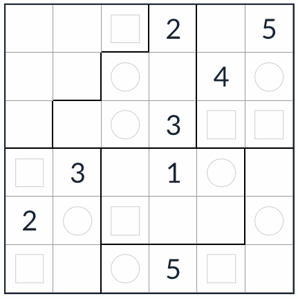 Anti-King Irregular Even-Odd Sudoku 6x6