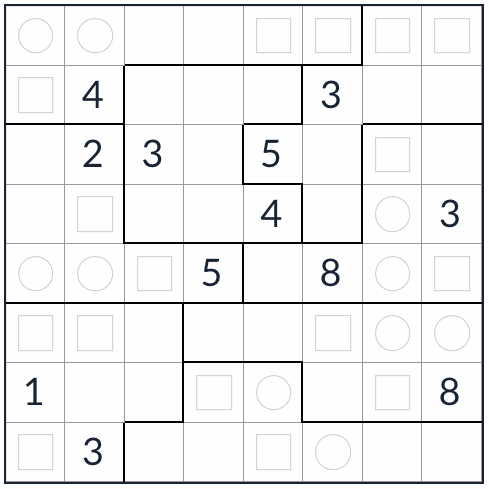 Anti-King Irregular Even-Odd Sudoku 8x8