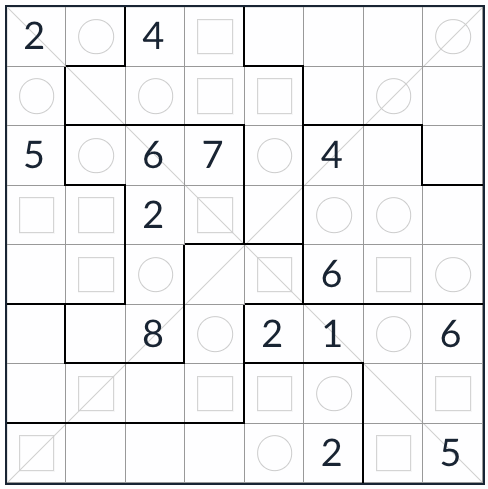 Irregular Diagonal Even-Odd Sudoku 8x8