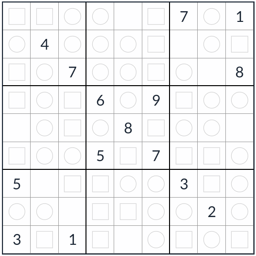 Anti-Knight Even-Odd Sudoku
