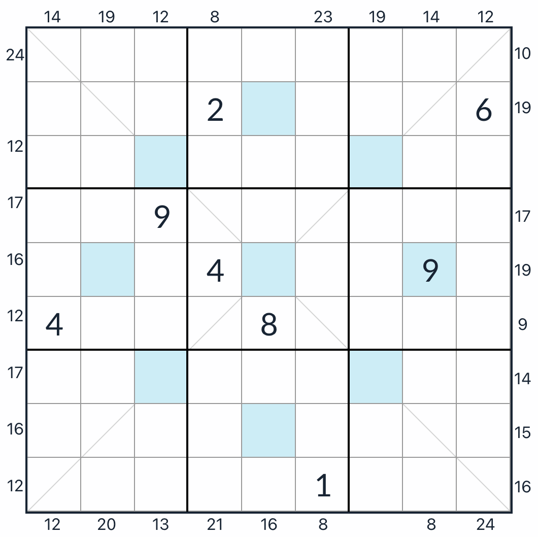 Diagonal Asterisk Frame Sudoku