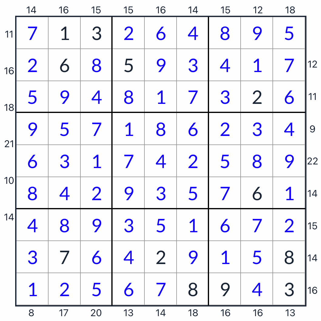 Anti-knight Frame Sudoku solution