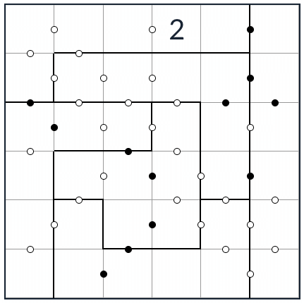 Anti-Knight Irregular Kropki Sudoku 6x6