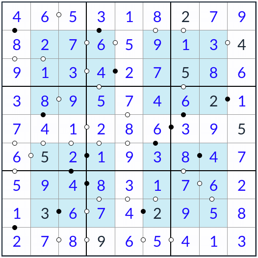 Hyper Kropki Sudoku solution