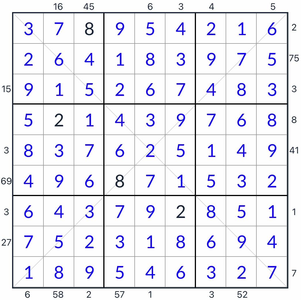 Diagonal Outside Sudoku solution