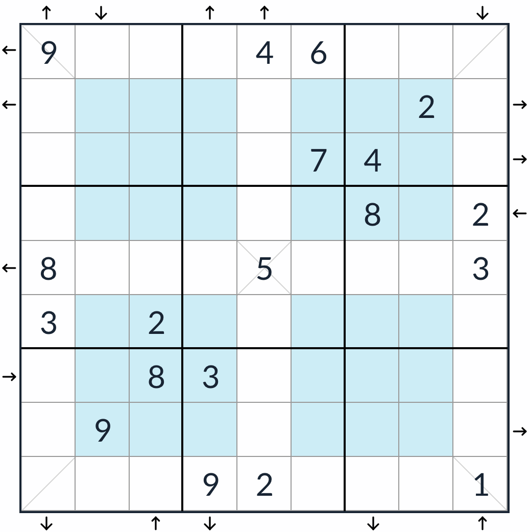 Anti-king Diagonal Hyper Rossini Sudoku question