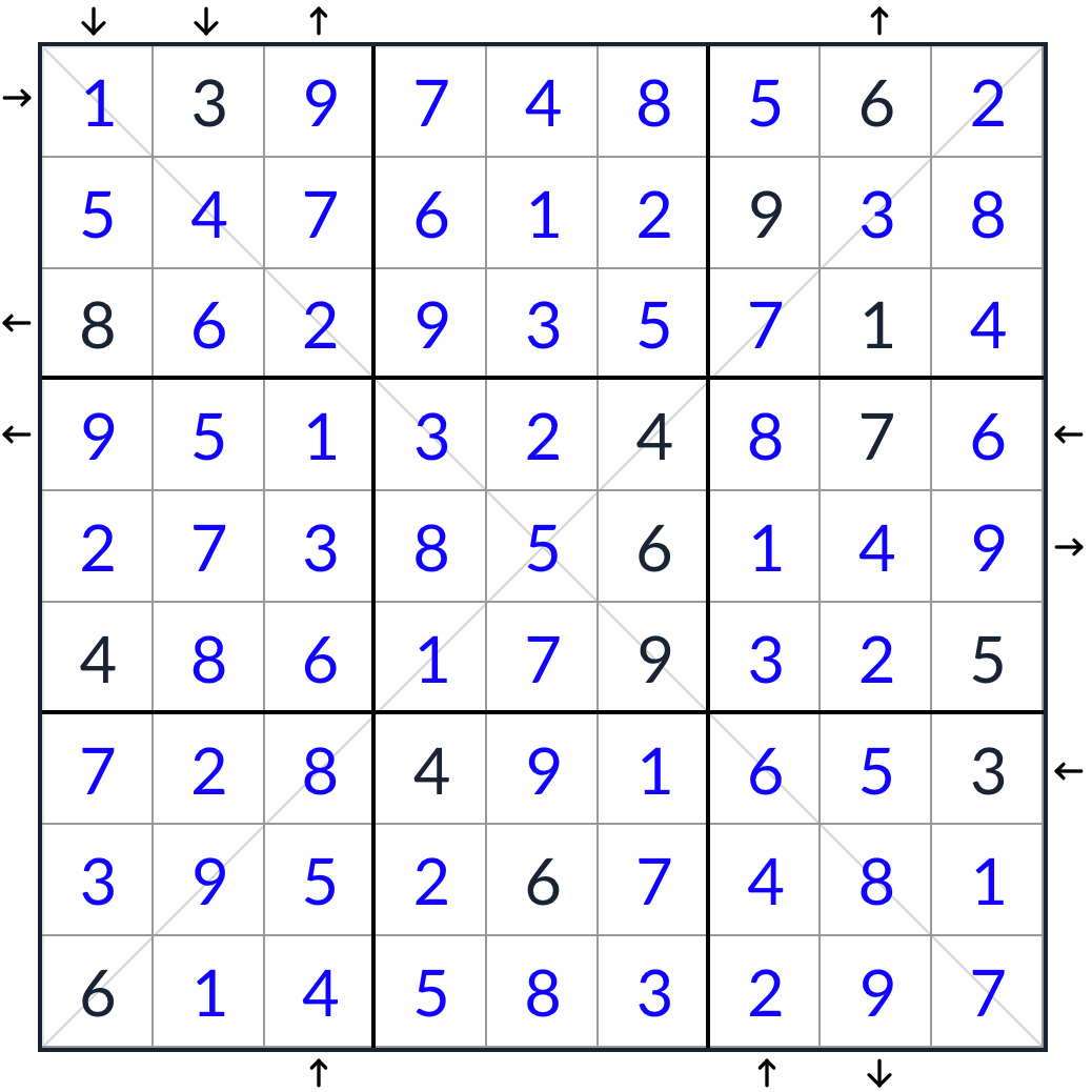 Diagonal Rossini Sudoku solution