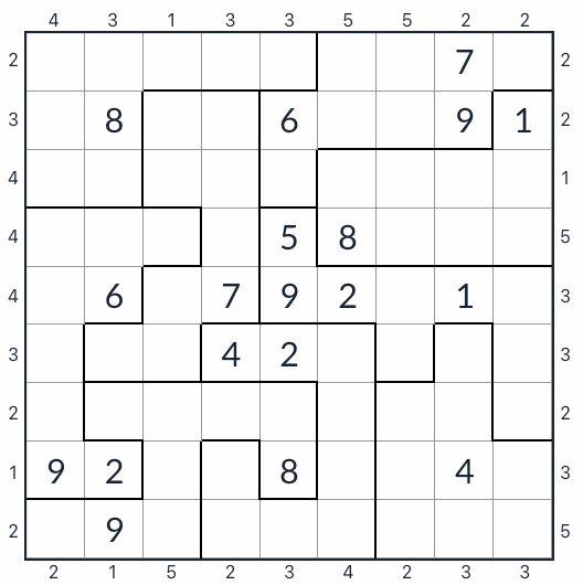 Anti-Knight Irregular Skyscraper Sudoku