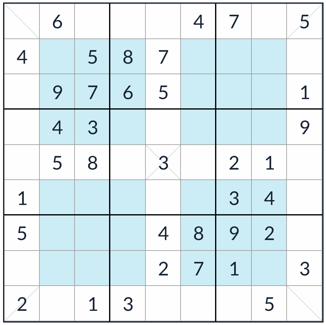 Anti-king Diagonal Hyper Sudoku
